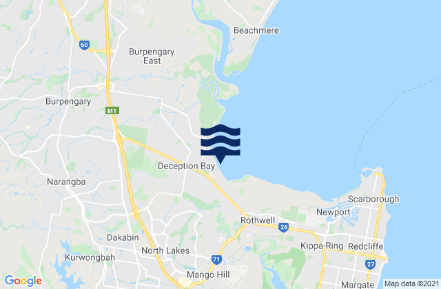 Deception Bay, Australia tide times map