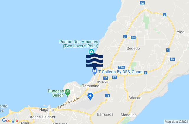 Dededo Municipality, Guam tide times map