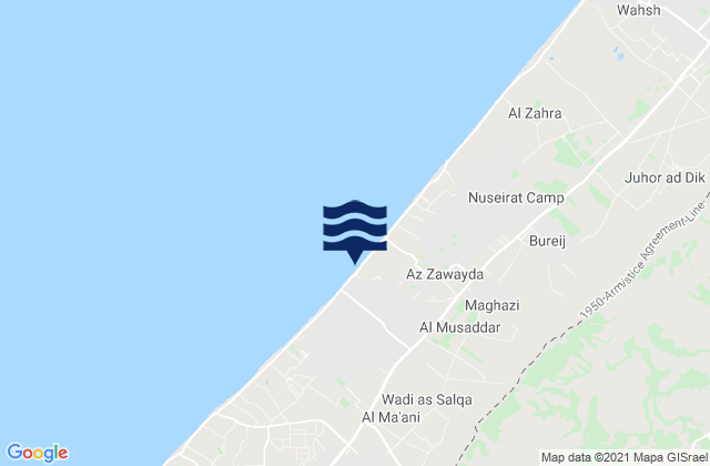 Deir Al Balah, Palestinian Territory tide times map