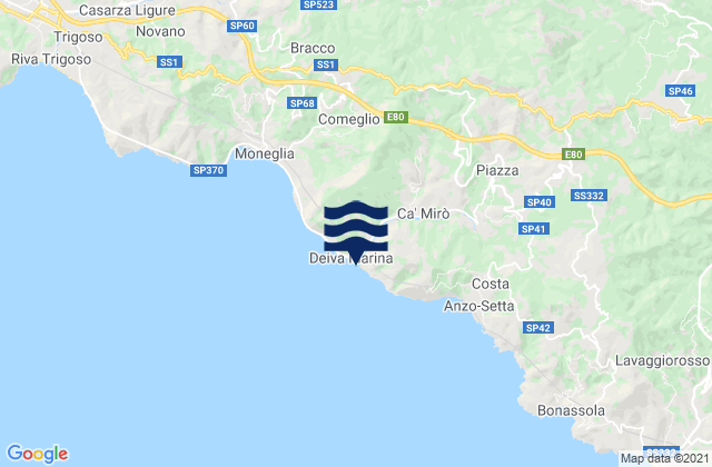 Deiva Marina, Italy tide times map