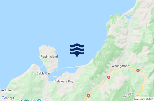 Delaware Bay, New Zealand tide times map