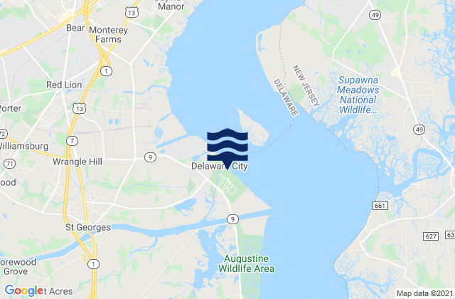 Delaware City Branch Channel Bridge, United States tide chart map