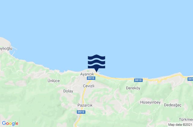 Denizciler, Turkey tide times map