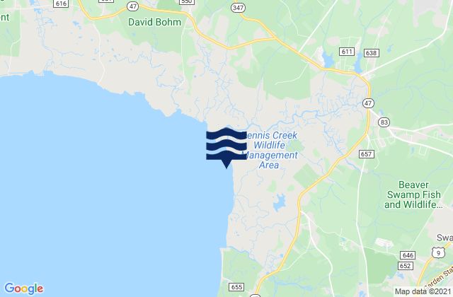 Dennis Creek (2.5 NM Above Entrance), United States tide chart map