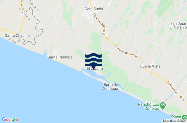 Departamento de Ahuachapan, El Salvador tide times map