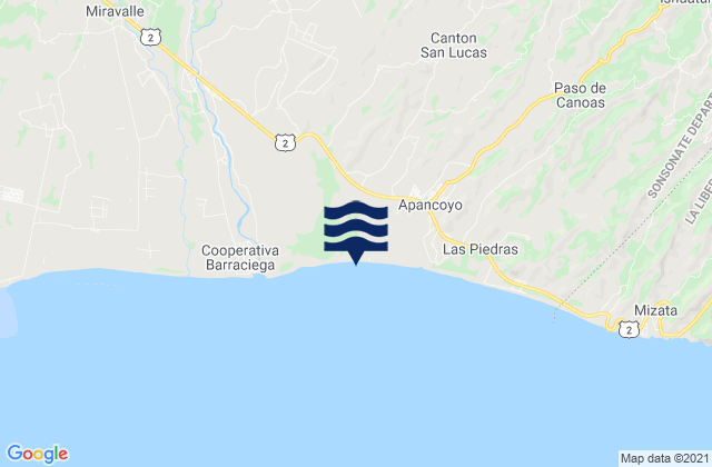 Departamento de Sonsonate, El Salvador tide times map