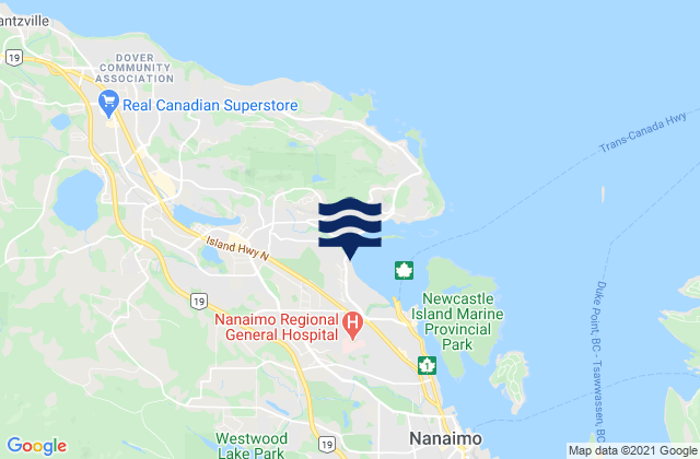 Departure Bay, Canada tide times map