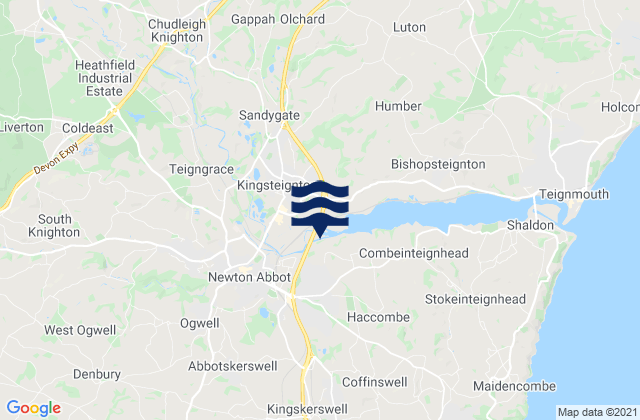Devon, United Kingdom tide times map
