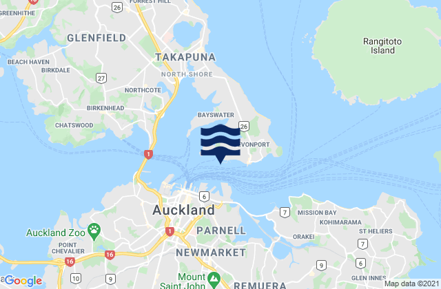 Devonport Naval Base, New Zealand tide times map