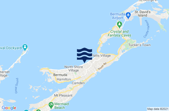Devonshire Parish, Bermuda tide times map