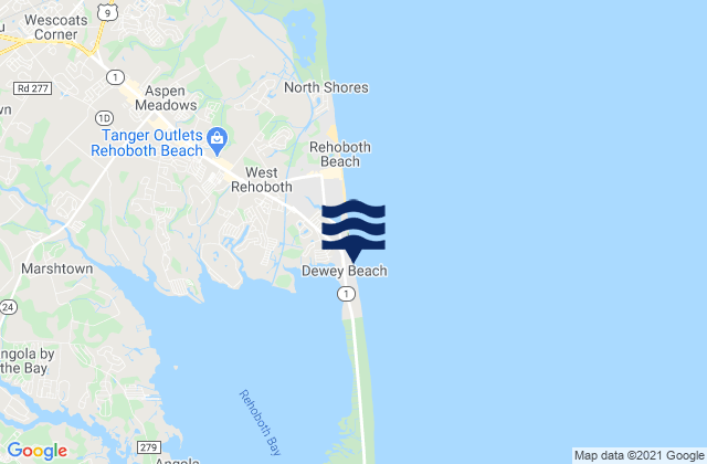 Dewey Beach, United States tide chart map