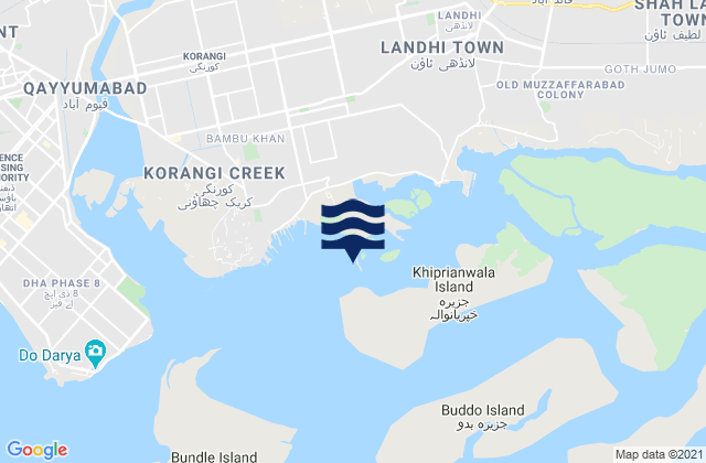 Dhari Island, Pakistan tide times map