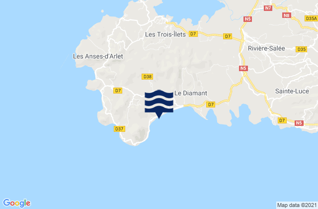 Diam's, Martinique tide times map