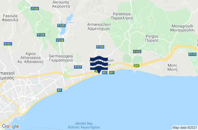 Dierona, Cyprus tide times map