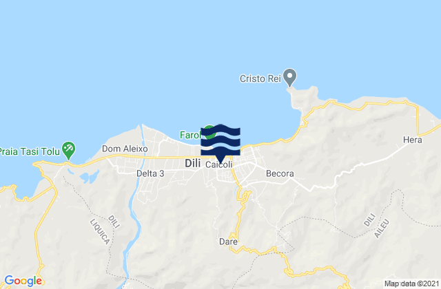 Dili, Timor Leste tide times map