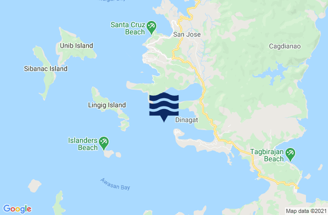 Dinagat (Dinagat Island), Philippines tide times map