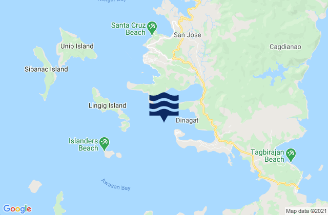 Dinagat Dinagat Island, Philippines tide times map