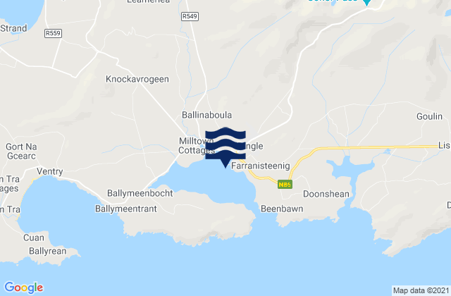 Dingle, Ireland tide times map