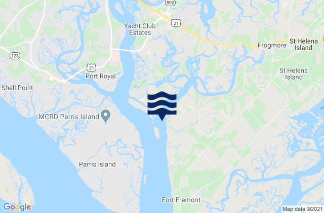 Distant Island Cowen Creek, United States tide chart map