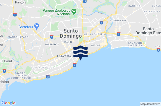 Distrito Nacional, Dominican Republic tide times map
