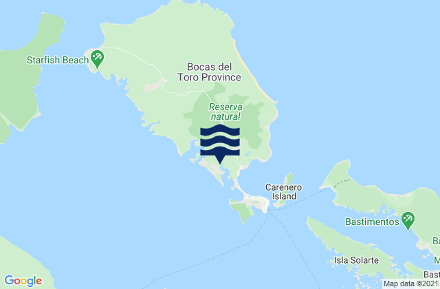 Distrito de Bocas del Toro, Panama tide times map