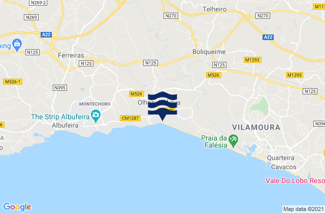 Distrito de Faro, Portugal tide times map