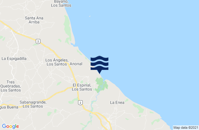 Distrito de Guarare, Panama tide times map