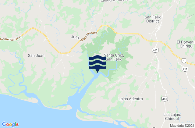 Distrito de San Felix, Panama tide times map