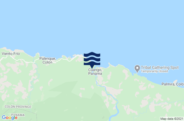Distrito de Santa Isabel, Panama tide times map