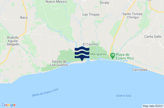 Divala, Panama tide times map