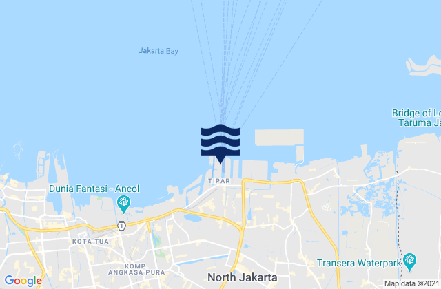 Djakarta (tandjungpriok), Indonesia tide times map