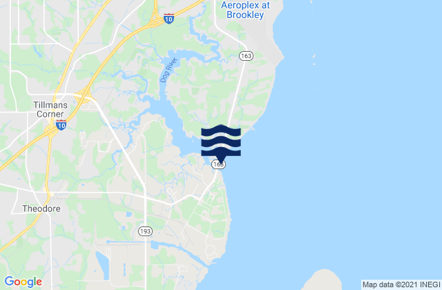 Dog River Hwy 163 bridge Mobile Bay, United States tide chart map