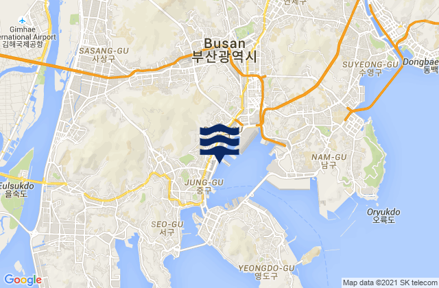 Dong-gu, South Korea tide times map