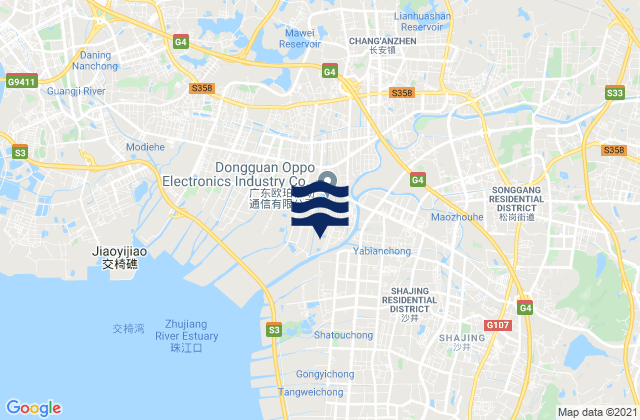 Dongguan Shi, China tide times map