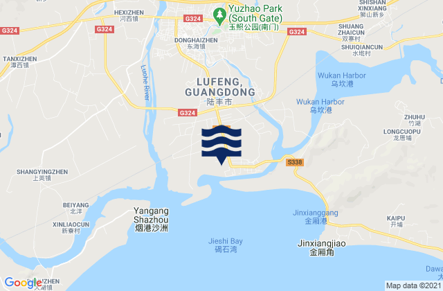 Donghai, China tide times map