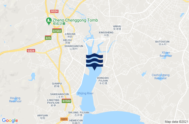Dongshi, China tide times map