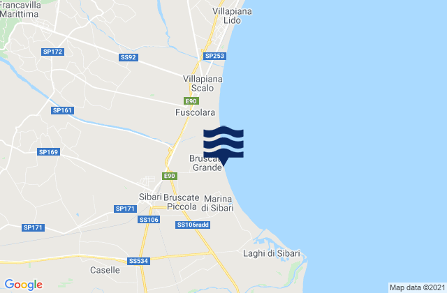 Doria, Italy tide times map