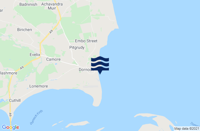 Dornoch Beach, United Kingdom tide times map