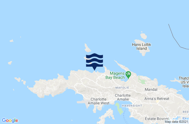 Dorothea Bay Saint Thomas, U.S. Virgin Islands tide times map