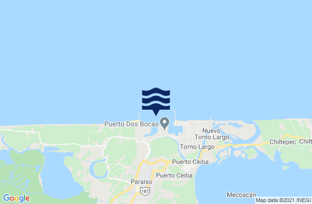 Dos Bocas, Mexico tide times map