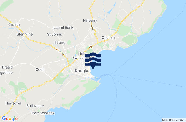 Douglas - Central Beach, United Kingdom tide times map
