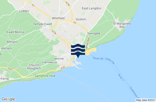 Dover, United Kingdom tide times map