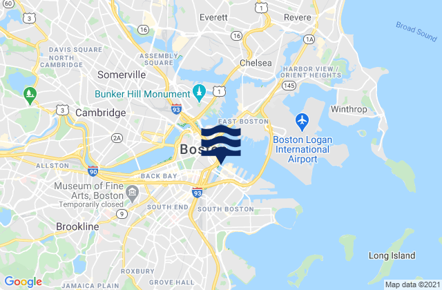 Dover St. Bridge, United States tide chart map