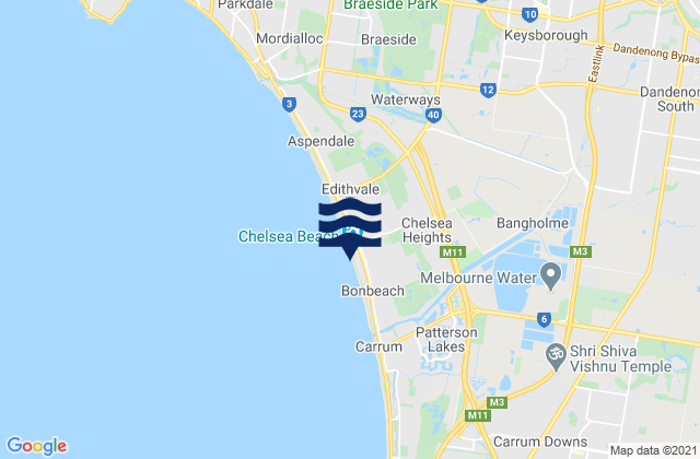 Doveton, Australia tide times map