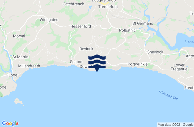 Downderry Beach, United Kingdom tide times map