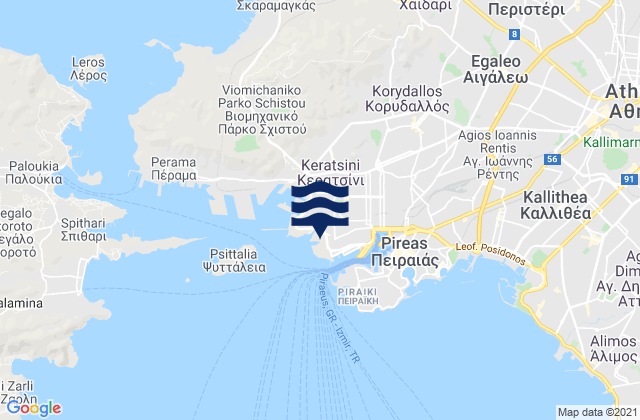 Drapetsona, Greece tide times map