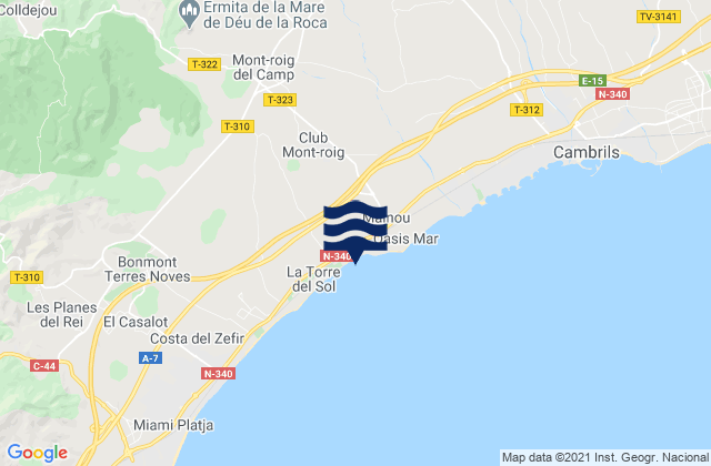 Duesaiguees, Spain tide times map