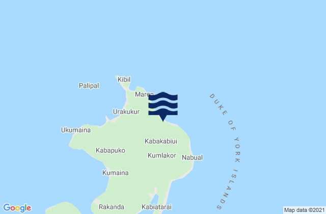 Duke of York, Papua New Guinea tide times map