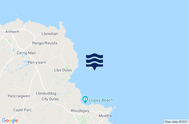 Dulas Bay, United Kingdom tide times map