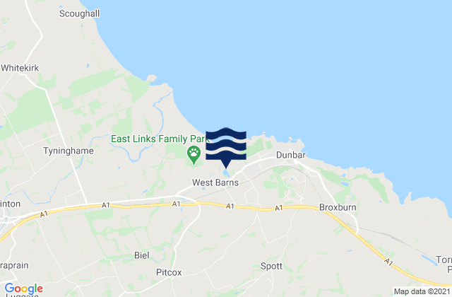 Dunbar/Belhaven Bay, United Kingdom tide times map